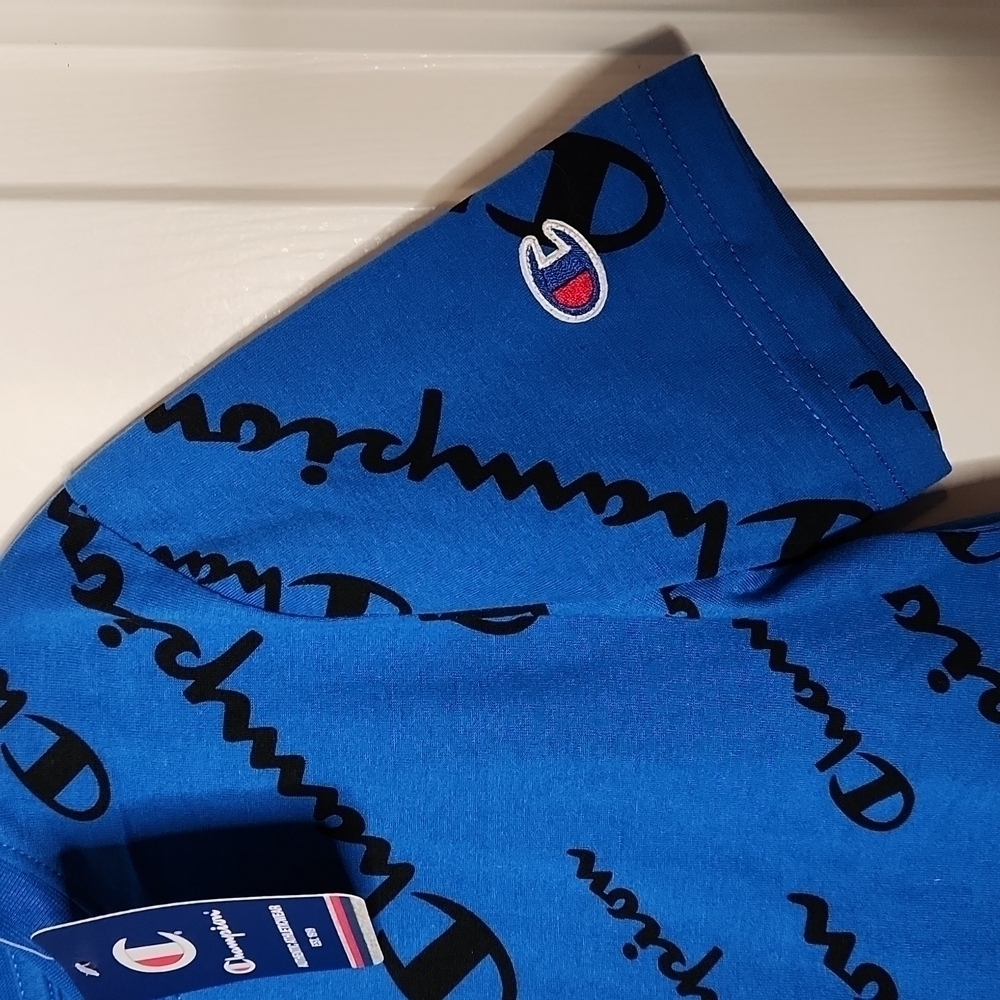 Champion Royal Blue Logo Print T-Shirt Size M NWT - Picture 3 of 9
